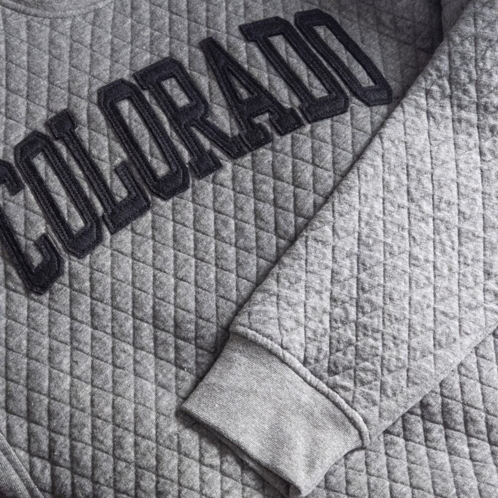 Pressbox Quilted Sweatshirt Size XL Gray Collegiate Varsity Gameday - Picture 7 of 10